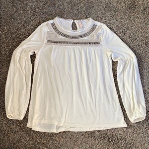 Red Camel Beaded Cream Pheasant Top S